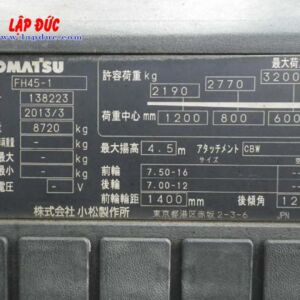 Xe nâng KOMATSU máy dầu 4.5 tấn FH45-1 # 138223 giá rẻ