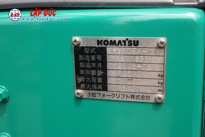 Xe nâng điện ngồi lái cũ KOMATSU 1.0 tấn FB10EX-11 # 811833