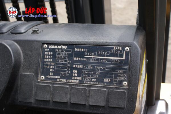 Xe nâng điện ngồi lái cũ KOMATSU 2.5 tấn FB25-12 # 100193