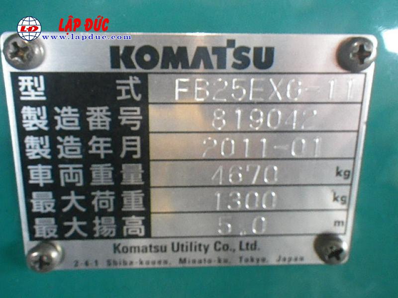Xe nâng điện KOMATSU 2.5 tấn ngồi lái FB25EXG-11 # 819042
