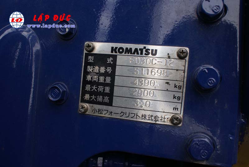 Xe Nâng Dầu 3 tấn KOMATSU FD30C-12 # 511698