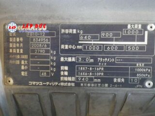 Xe nâng điện ngồi lái cũ 1 tấn KOMATSU FB10-12 834956 giá rẻ