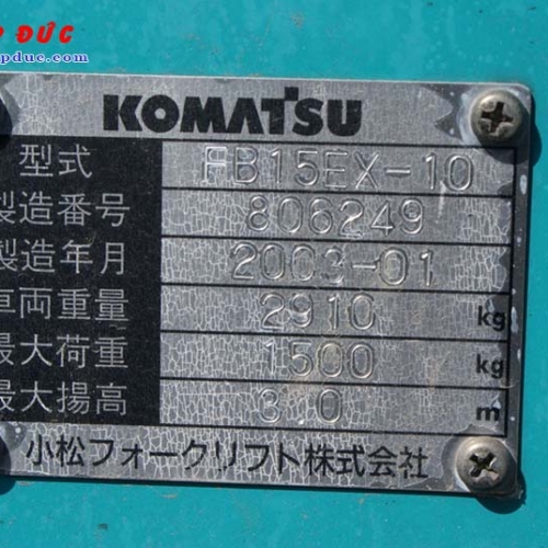 Xe nâng điện KOMATSU 1.5 tấn ngồi lái FB15EX-10 giá rẻ
