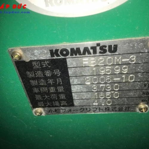 Xe nâng điện KOMATSU 2 tấn ngồi lái FB20M-3