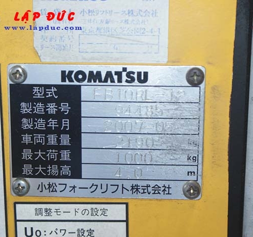 Xe nâng điện KOMATSU đứng lái 1 tấn FB10RL-12 giá rẻ