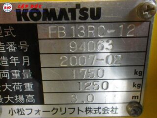 Xe nâng điện đứng lái 1.3 tấn KOMATSU FB13RC-12