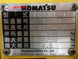 Xe nâng điện KOMATSU 1.3 tấn đứng lái FB13RL-12 giá rẻ