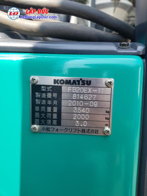 Xe nâng điện ngồi lái cũ KOMATSU 2 tấn FB20EX-11 giá rẻ
