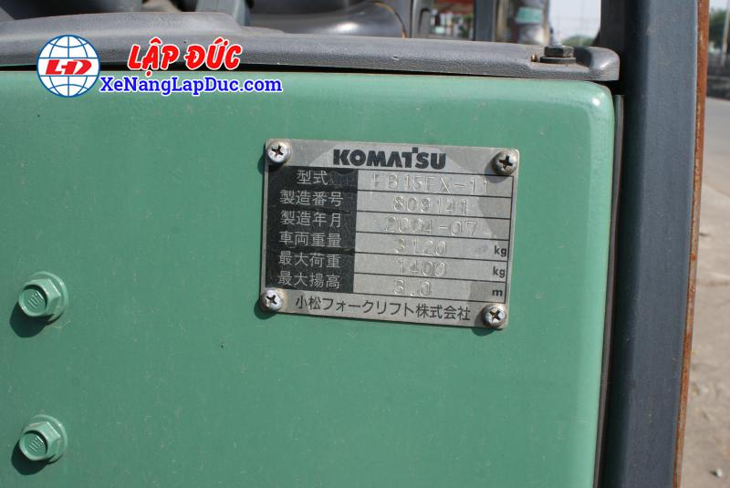 Xe Nâng Điện Ngồi Lái 1.5 tấn KOMATSU FB15EX-11 # 809141 11