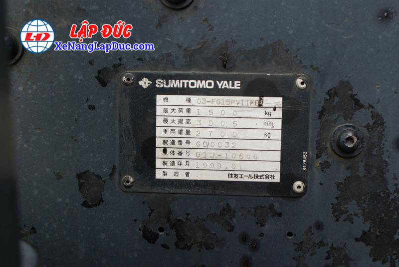 Xe Nâng 1.5 tấn máy Xăng SUMITOMO FG15PVIIIPE # 10686 24